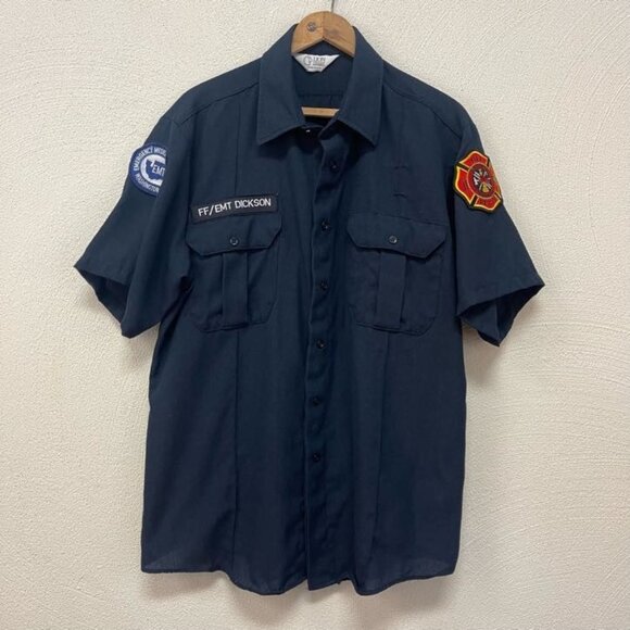 Lion ApparelVTG Resident FF/EMT Dickson Fire Rescue Uniform Shirt Blue Sz L